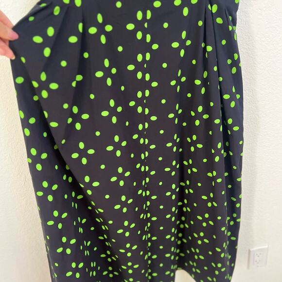 NWOT TOPSHOP Women's Cut Out Spot Pinny Dress In Green & Black - Sz 10 - Picture 8 of 11